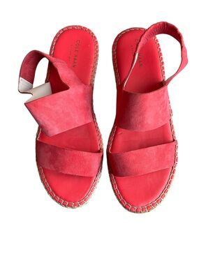 Cole Haan - Cloudfeel Espadrille Sandals Red Slingback Open Toe Size 8.5